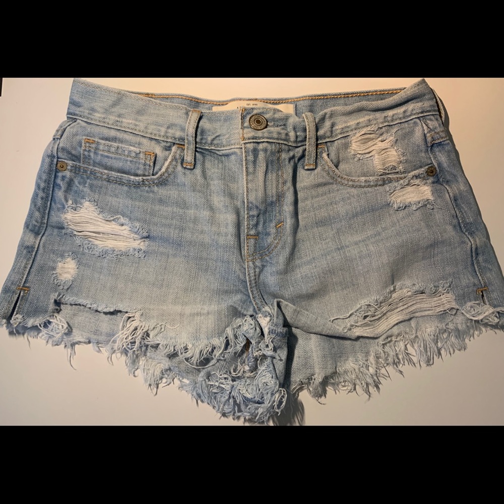 Abercrombie ripped jean shorts